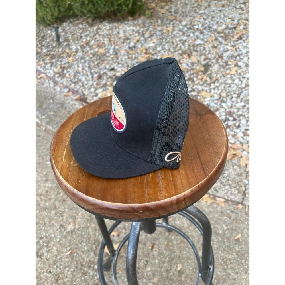 Alan's Lids Trucker Hat OS Black Fabric and Mesh Construction Six-panel Crown
